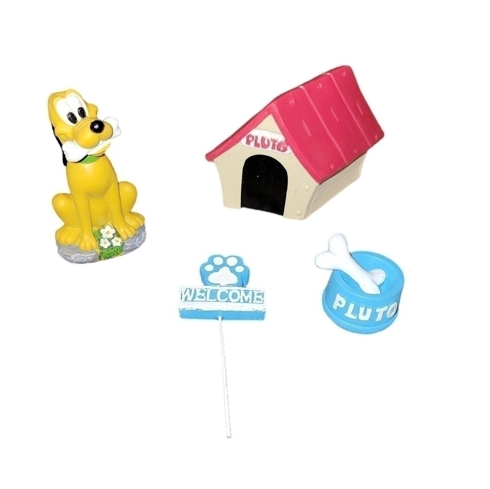 Disney Pluto Miniatures Statues Dog Garden Ceramic NWOT for indoor/outdoor décor